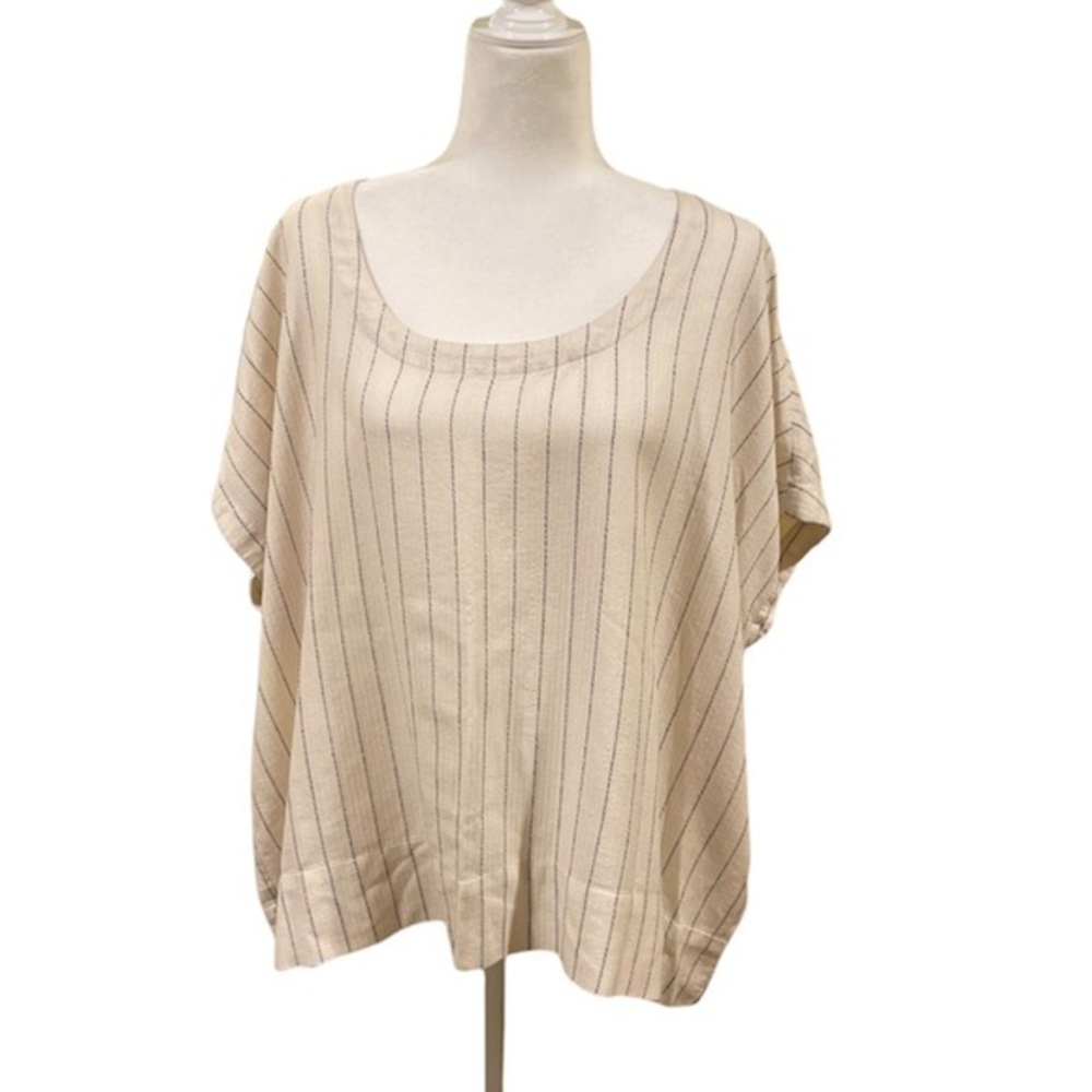 Eileen Fisher Gauzy Organic Cotton Bateau Neck Top‎ Small